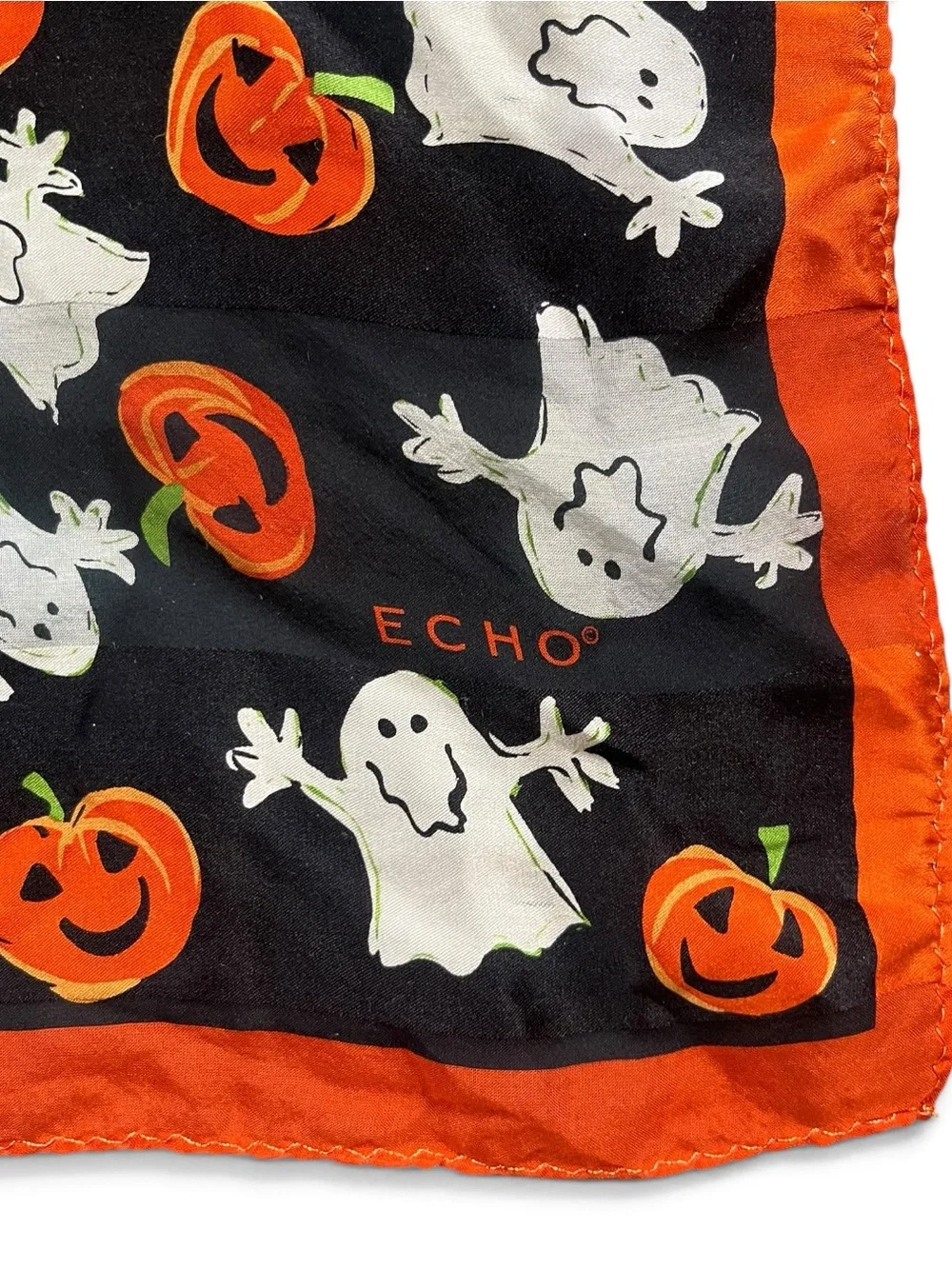 Y2K Era Halloween Scarf by Echo 100% Silk